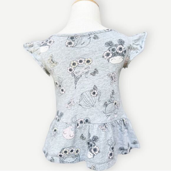 Baby Gap Girls Toddler Kids Flutter Sleeve Peplum Hem Top. Tee. 12-18 Months. - Picture 2 of 6